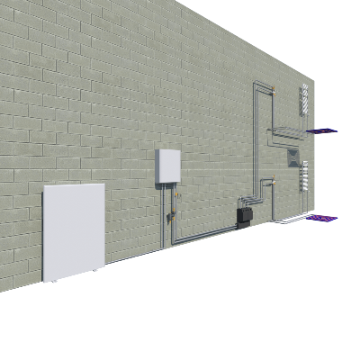 image Impianto con caldaia murale e produzione istantanea interna Acqua Calda Sanitaria